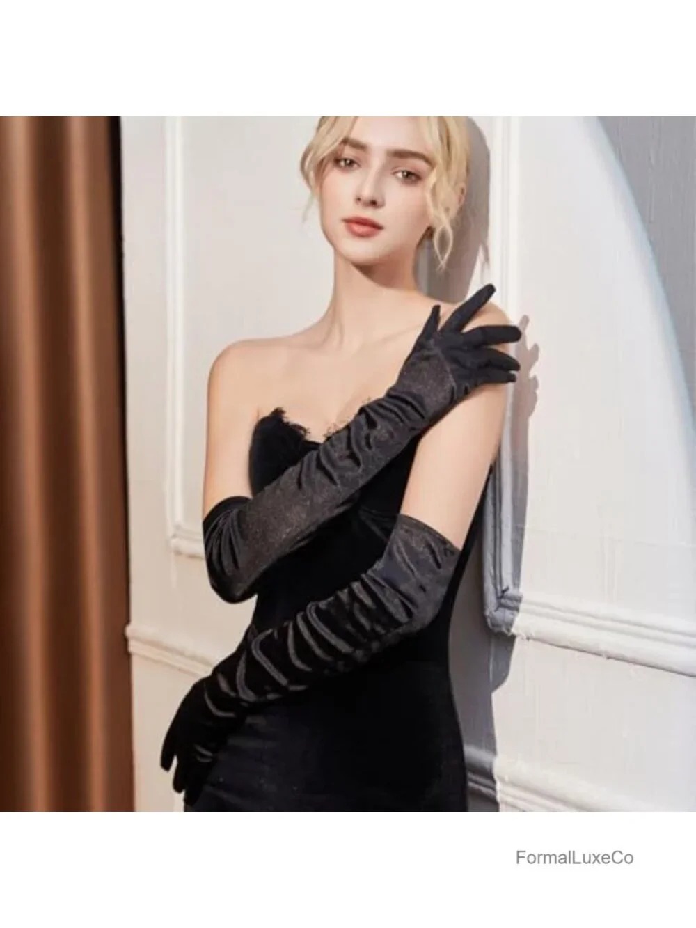 21 Inch Satin Opera Gloves Women Costume Elbow Length 1920s Party